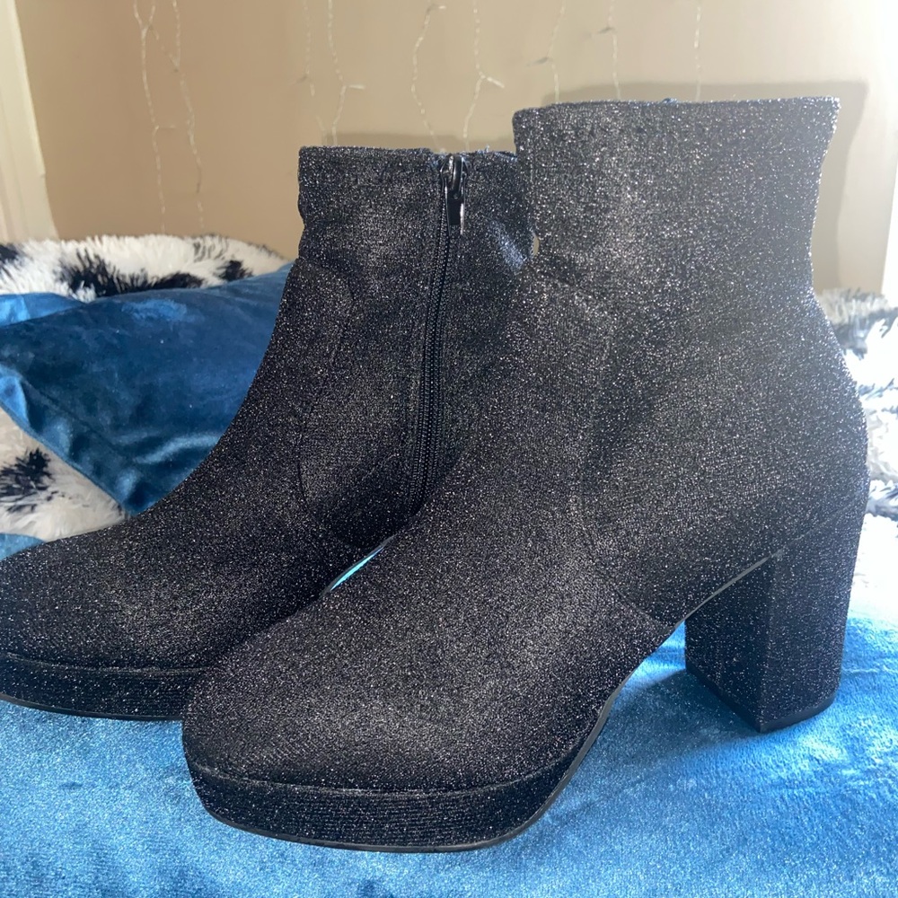 Black Sparkle Booties